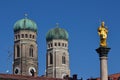 Munich MariensÃÂ¤ule and Frauenkirche Royalty Free Stock Photo