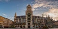 Munich (Munchen) Germany, panorama sunrise at Marienplatz new Town Hall