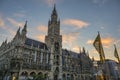 Munich (Munchen) Germany, sunrise at Marienplatz new Town Hall Square