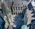 Munich, MÃÂ¼nchen, Aerial View of Courtyard of the New Municipality Neues Rathaus from the Top, with Restaurant