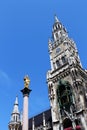 Munich, neues rathaus and mariensaule