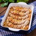 Munich sausages with cabbage. Royalty Free Stock Photo