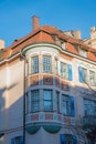 MUNICH SCHWABING, BAVARIA/Germany, November 22th 2017, historic Jugendstil building in the old town of munich, urban district