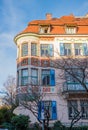 MUNICH SCHWABING, BAVARIA/Germany, November 22th 2017, historic Jugendstil building in the old town of munich, urban district