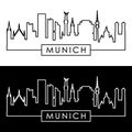 Munich skyline. Linear style.