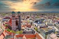 Munich Sunset Aerial view, Bavaria - Germany Royalty Free Stock Photo