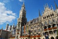 Munich Town Hall and Frauenkirche towers in the sun Royalty Free Stock Photo