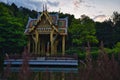 Munich Westpark Pagoda with trees on the background