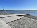 Municipal beach in Akhlestyshev Bay on Russian Island in Vladivostok in autumn