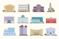 Municipal buildings. museum hospital cerch supermarkets school police department. Municipal architectural objects in