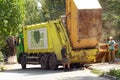 Municipal city service on cleaning of garbage. Rostov-on-Don, Russia. August 17, 2015