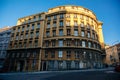 Municipal Court, historical building at the Vinohrady Quarte, sunny day, Prague, Czech Republic Royalty Free Stock Photo