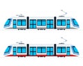 Municipal Electric Tram vector flat isolated