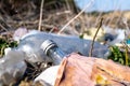 Municipal garbage dump in landfill. Environmental pollution Royalty Free Stock Photo