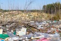 Municipal garbage dump in landfill. Environmental pollution Royalty Free Stock Photo