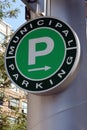 Municipal Parking Sign Royalty Free Stock Photo
