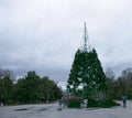 Municipal services are dismantling the city's Christmas tree after the holidays