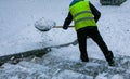 Municipal services are engaged in snow removal after a snowfall.