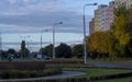 A roundabout in Ostrowiec Swietokrzyski with a beautiful garden in the middle (on the \