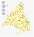 Municipalities of Madrid administrative and political vector map