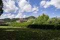 Municipality of Santesteban next to the VÃÂ­a Verde del Bidasoa, in Navarra Royalty Free Stock Photo