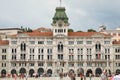 Municipality of Trieste in Piazza Unita d`Italia with tourists