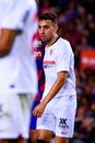 Munir plays at the La Liga match between FC Barcelona and Sevilla FC Royalty Free Stock Photo