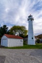 Munising Front Range Lighthouse on Lake Superior on the Upper Peninsula of Michigan Royalty Free Stock Photo