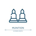 Munition icon. Linear vector illustration from paintball collection. Outline munition icon vector. Thin line symbol for use on web Royalty Free Stock Photo