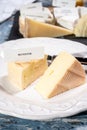 Munster gerome French cheese, strong-smelling soft cheese with subtle taste, made mainly from milk first produced in Vosges