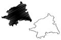 Munster region Federal Republic of Germany, State of North Rhine-Westphalia, NRW, Landschaftsverband Westfalen-Lippe map vector Royalty Free Stock Photo
