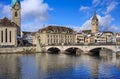 Munsterbrucke bridge in Zurich, Switzerland