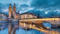 Munsterbrucke and Grossmunster church, Zurich