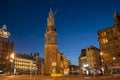 The Munt tower in Amsterdam the Netherlands at sunset