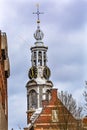 Munttoren Bell Tower Clock Singel Canal Amsterdam Netherlands Royalty Free Stock Photo