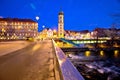 Mur river and Graz cityscape evening view Royalty Free Stock Photo