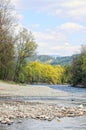 Mur river in styria Austria. Springtime.