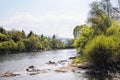 Mur river in styria Austria. Springtime.