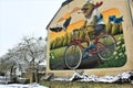 Mural of Alain Welter in Koler, Luxembourg Royalty Free Stock Photo