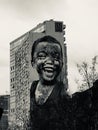 MURAL: A child painted on the side of a building in Kyiv - Ukraine