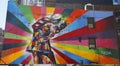 Mural art by Brazilian Mural Artist Eduardo Kobra in Chelsea neighborhood in Manhattan Royalty Free Stock Photo