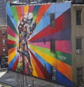 Mural art by Brazilian Mural Artist Eduardo Kobra in Chelsea neighborhood in Manhattan Royalty Free Stock Photo