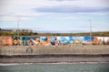 Mural art at Bahia Azul in Tierra del Fuego along the Strait of Magellan, Chile