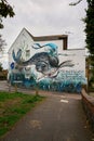 A mural by artist Hera for an ocean pollution awareness campaign called Rise Up Residency