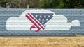 Mural on a barrier wall between Forest Lane and the neighborhood on the North side, painted in 1976 by art students.