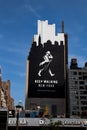 Mural billboard of the Johnnie Walker whisky brand on a wall in Manhattan