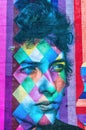 Mural of Bob Dylan by Brazilian artist Eduardo Kobra in downtown Minneapolis, Minnesota Royalty Free Stock Photo