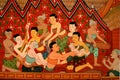 Mural Buddhist temple Thailand