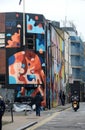 Mural building at london city street Royalty Free Stock Photo