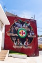 Mural celebrating Spanish Busot festival Spain